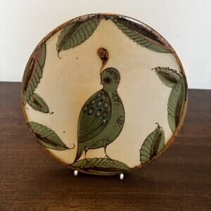 Ken Edwards El Palomar Pottery Bird Quail Trivet Mexico Tonal Folk Art Signed